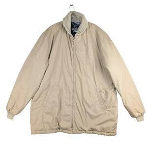 Vintage Woolrich Made in USA Mens XL Long Tan Insulated Padded Collar Jacket